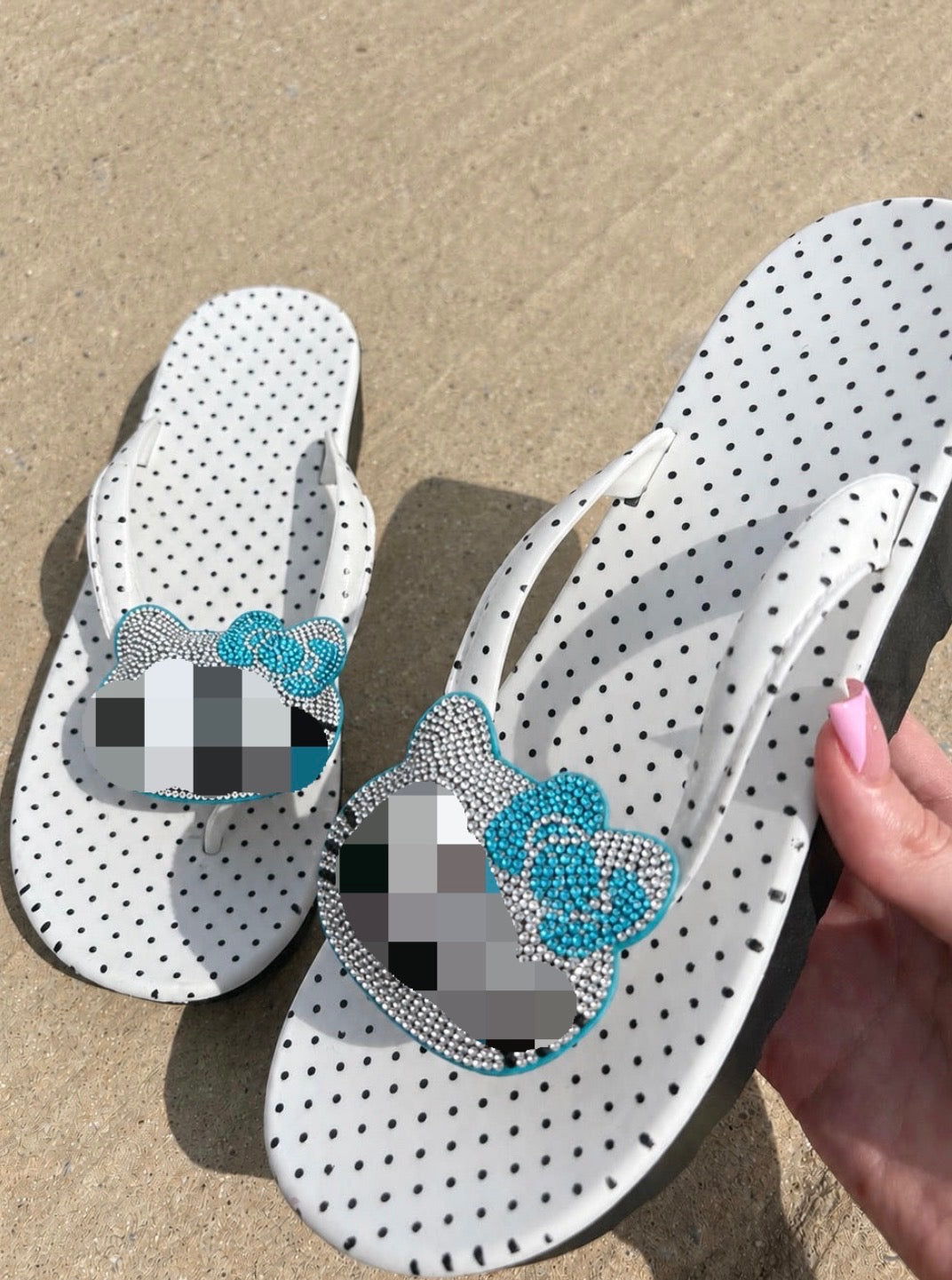Hk Polka Dot Flip Flops